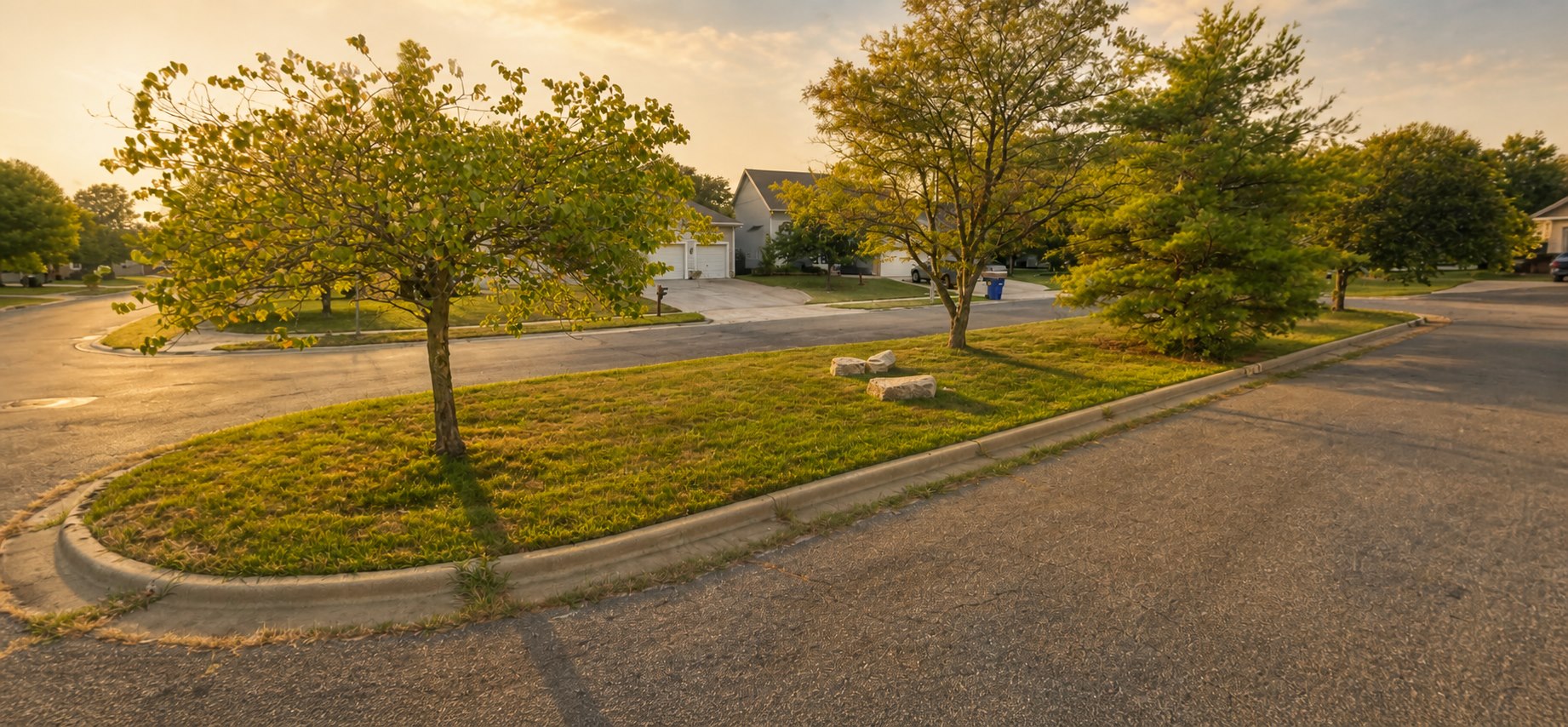 Enhanced view of Tract C: Sycamore Street Island